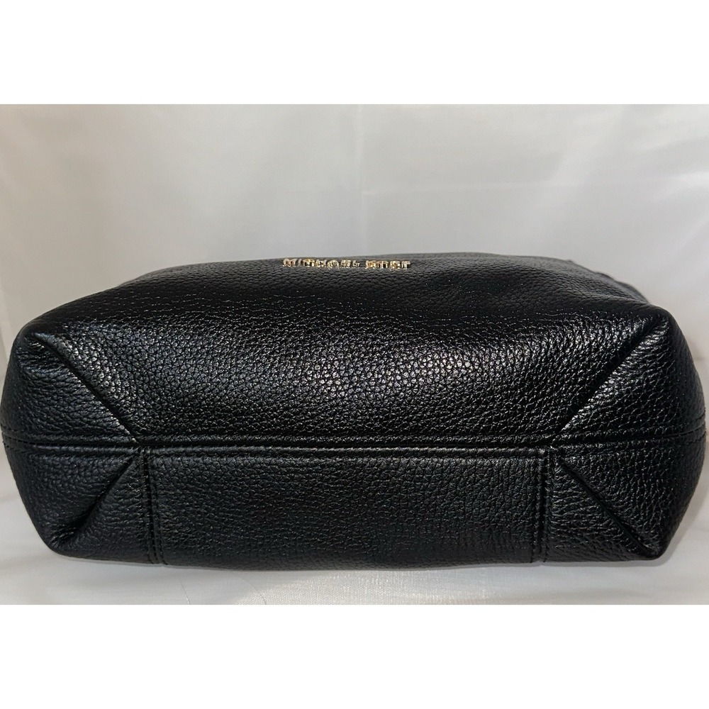 Michael Kors Black Pebbled Leather Shoulder/Crossbody Bag Gold Hardware & Charm - Picture 8 of 9